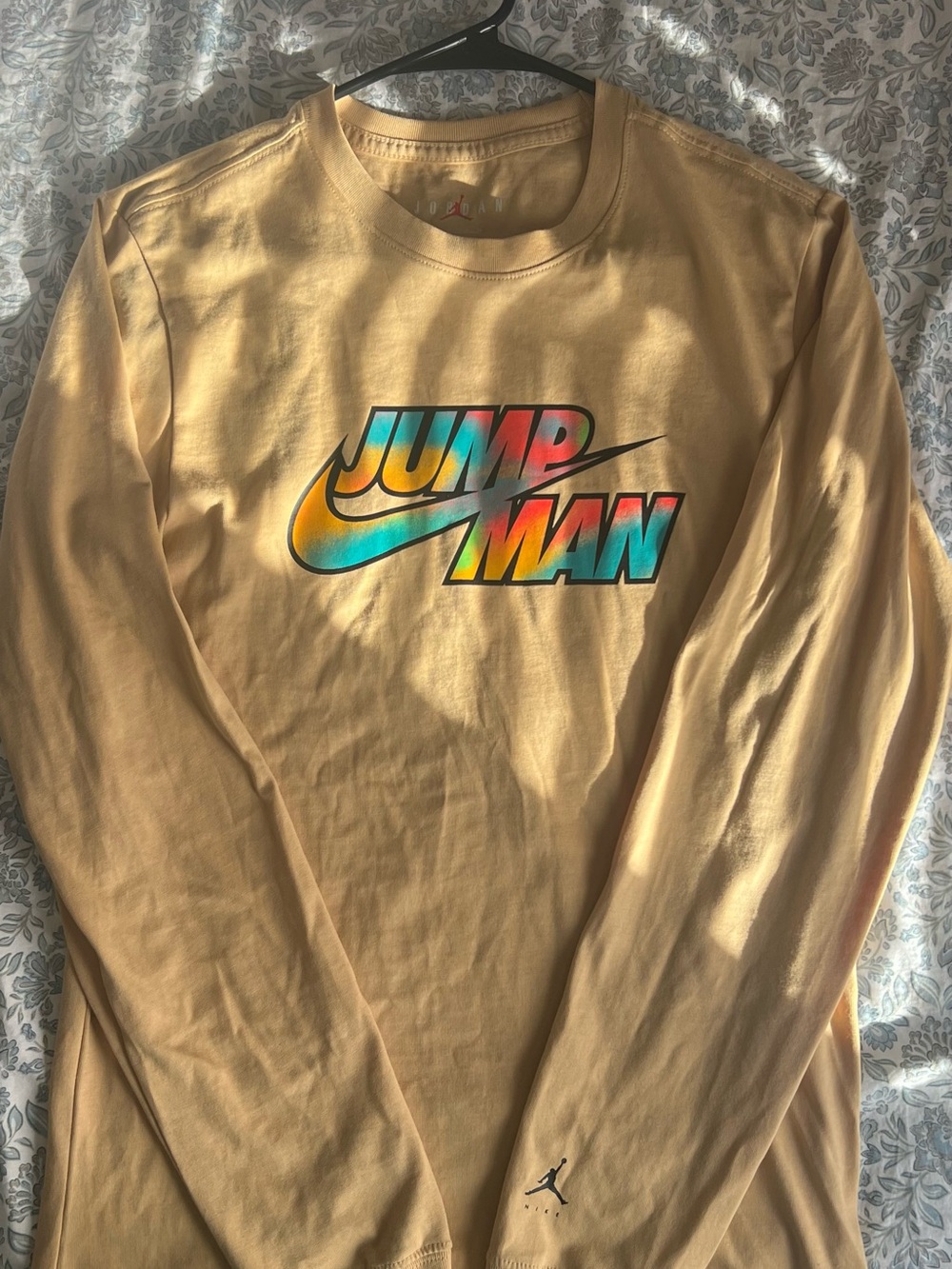 Jordan Long-Sleeve Jumpman Tee - Tan with Multicolor Logo
